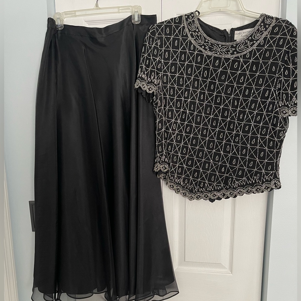 Formal wear elegant two pcs set skirt and top